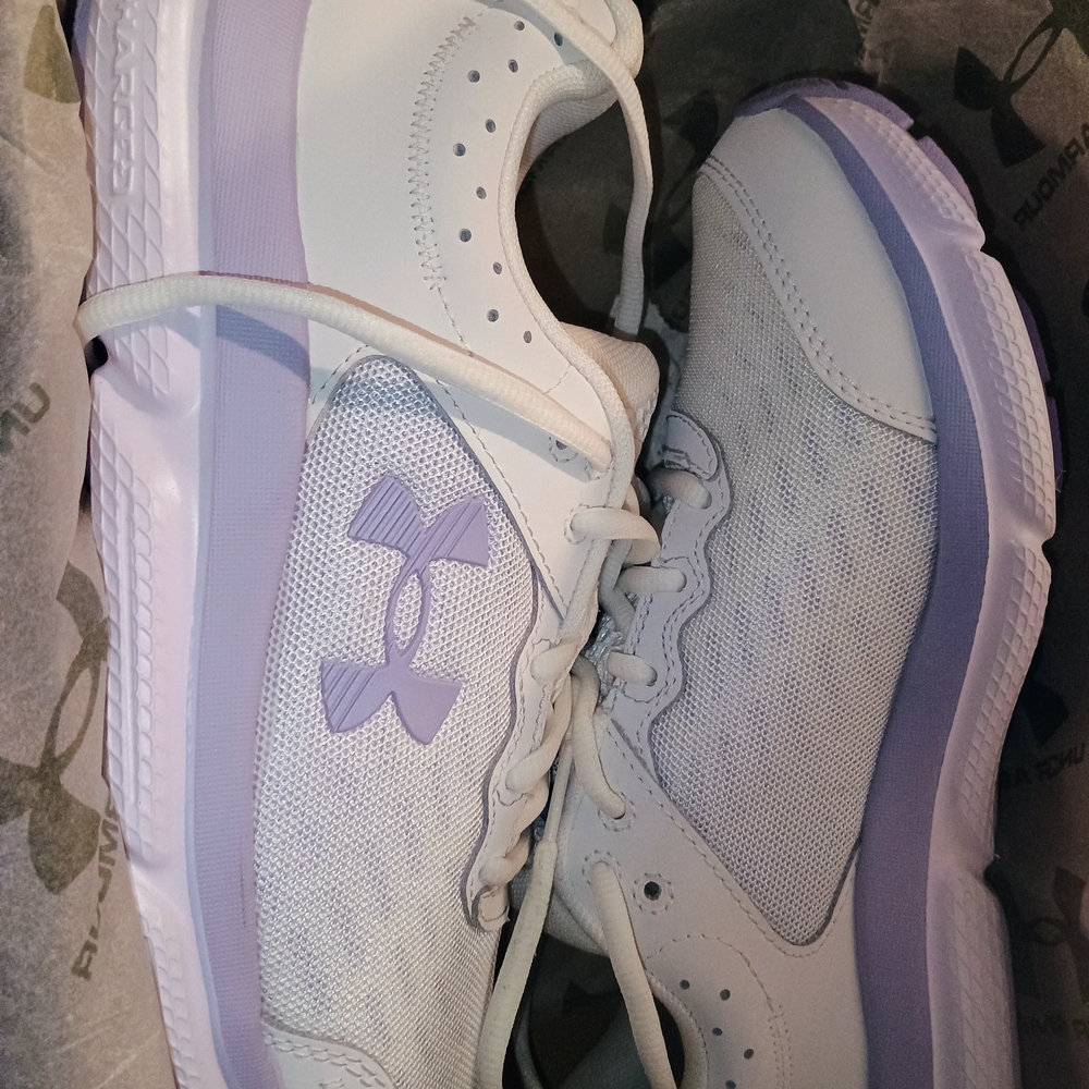 Under Armour White and Lavender Sneakers
